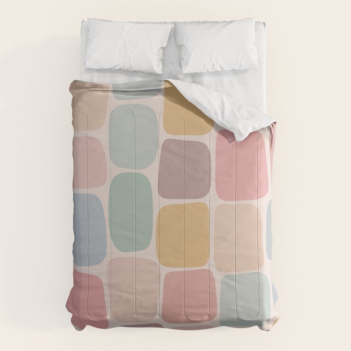 Minimal Blocks - Pastel Rainbow Comforter Gallery Image 6