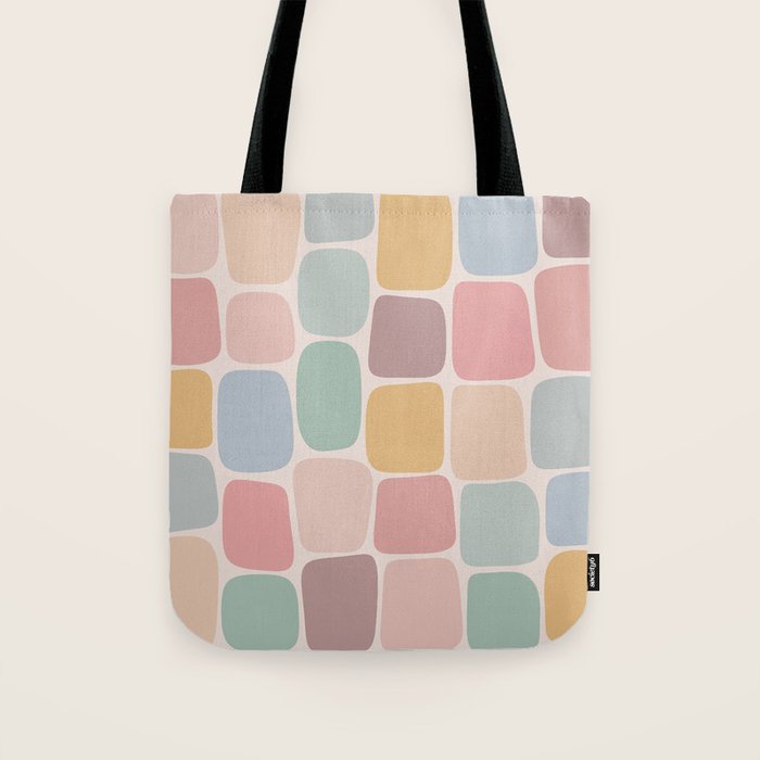 Minimal Blocks - Pastel Rainbow Tote Bag Gallery Image 1