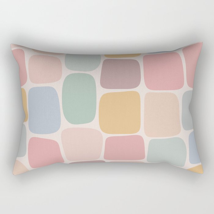 Minimal Blocks - Pastel Rainbow Rectangular Pillow Gallery Image 1