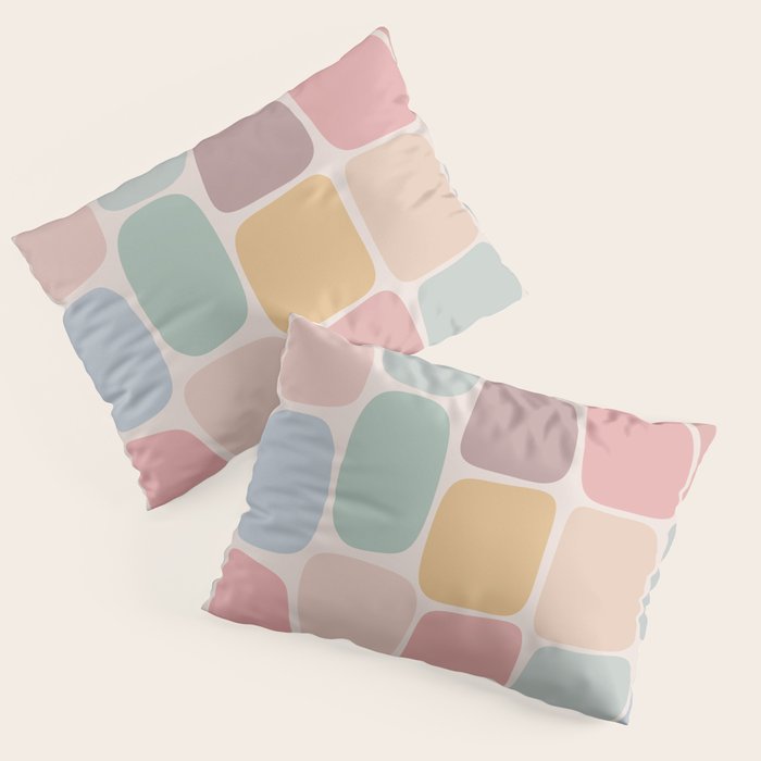 Minimal Blocks - Pastel Rainbow Pillow Sham Gallery Image 3