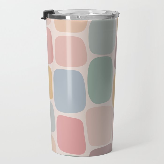 Minimal Blocks - Pastel Rainbow Travel Mug Gallery Image 3