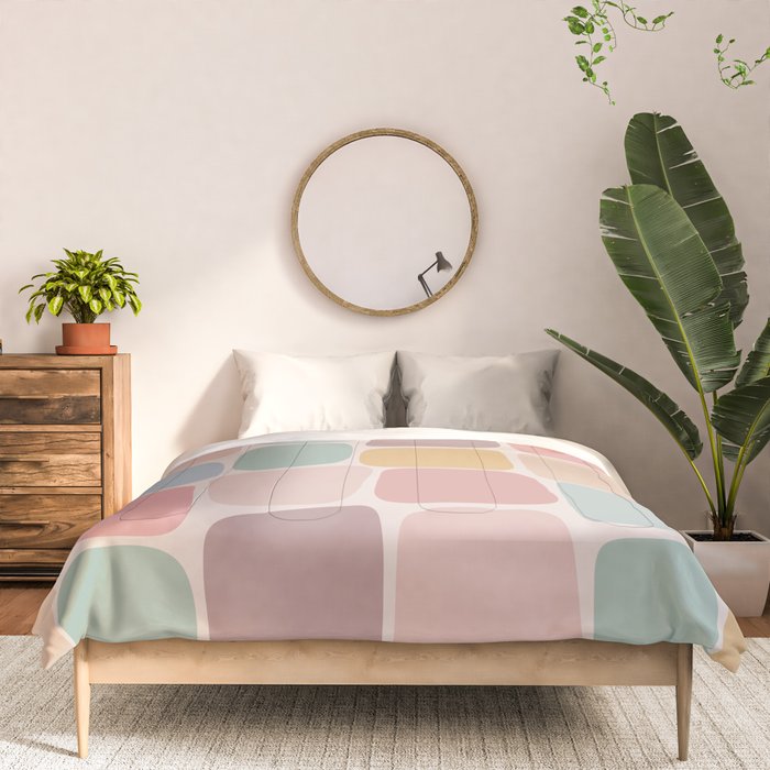 Minimal Blocks - Pastel Rainbow Comforter Gallery Image 3