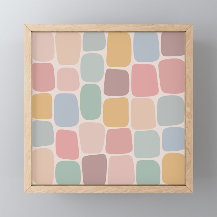 Minimal Blocks - Pastel Rainbow Mini Art Print Gallery Image 1