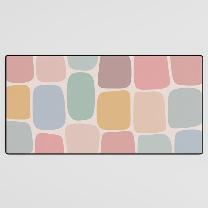 Minimal Blocks - Pastel Rainbow Desk Mat Gallery Image 3