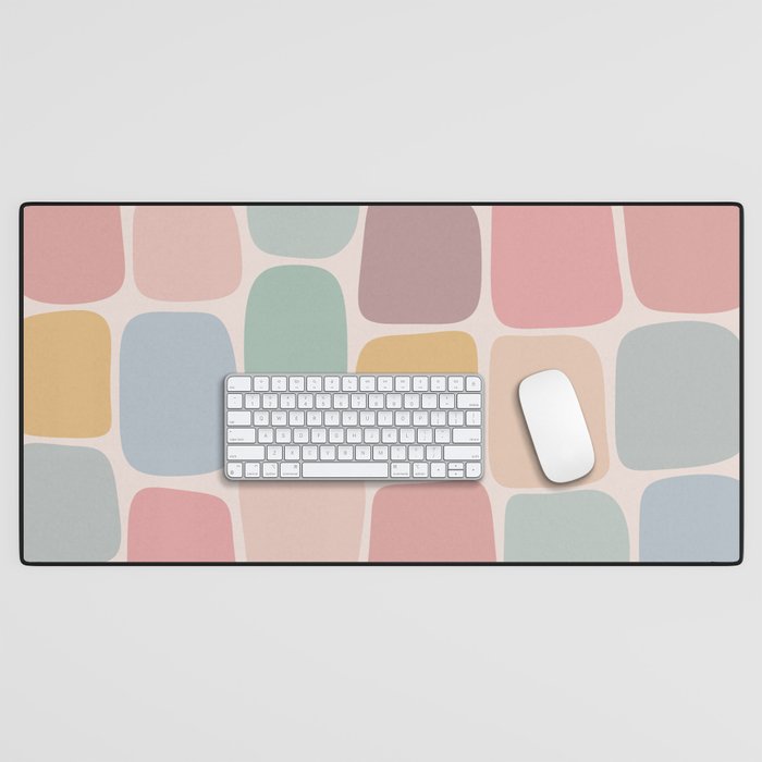 Minimal Blocks - Pastel Rainbow Desk Mat Gallery Image 1