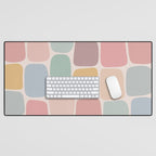 Minimal Blocks - Pastel Rainbow Desk Mat Gallery Image 1