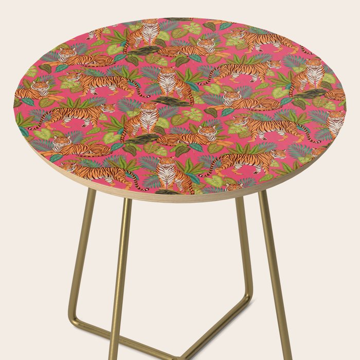 Tropical Tigers In Hot Pink Side Table Gallery Image 2