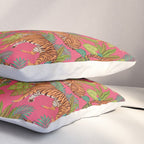 Tropical Tigers In Hot Pink Pillow Sham Gallery Image 3