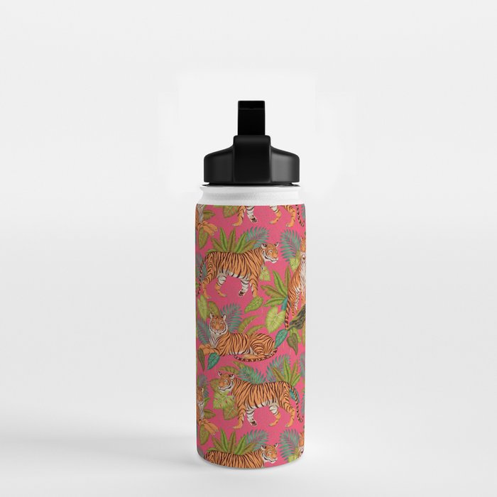 Tropical Tigers In Hot Pink Water Bottle Gallery Image 2