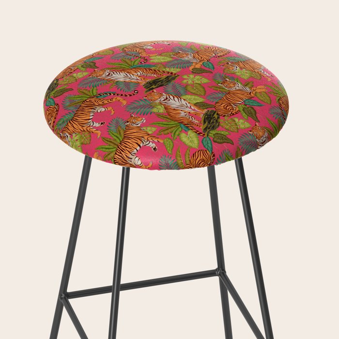 Tropical Tigers In Hot Pink Stool Gallery Image 2