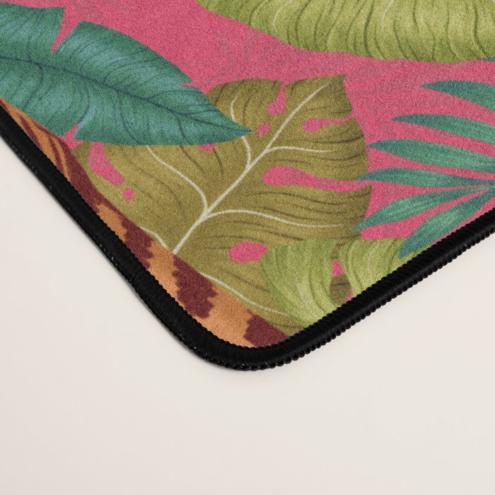 Tropical Tigers In Hot Pink Desk Mat Gallery Image 4