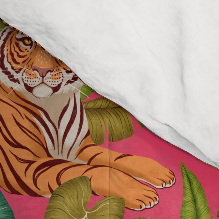 Tropical Tigers In Hot Pink Comforter Gallery Image 4