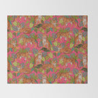 Tropical Tigers In Hot Pink Throw Blanket Gallery Image 2