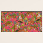 Tropical Tigers In Hot Pink Desk Mat Gallery Image 3
