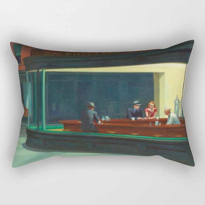 Nighthawks by Edward Hopper Rectangular Pillow Gallery Image 1
