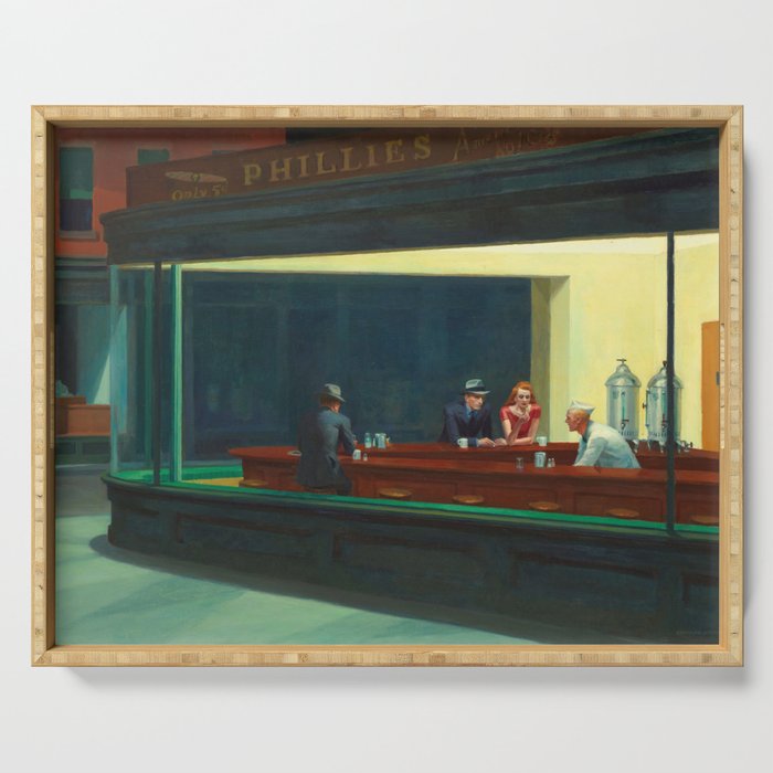 Nighthawks by Edward Hopper Serving Tray Gallery Image 1