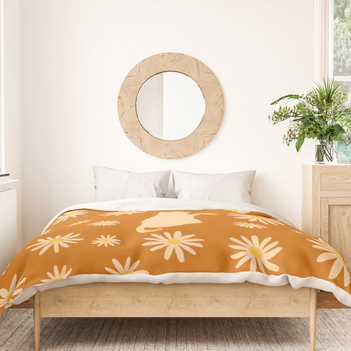 Hidden cat 44o Autumn flowers fall Duvet Cover Gallery Image 3