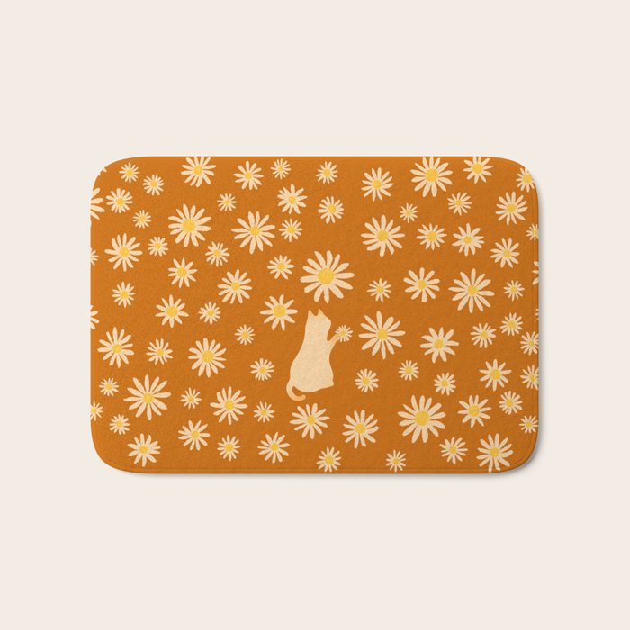 Hidden cat 44o Autumn flowers fall Bath Mat Gallery Image 1