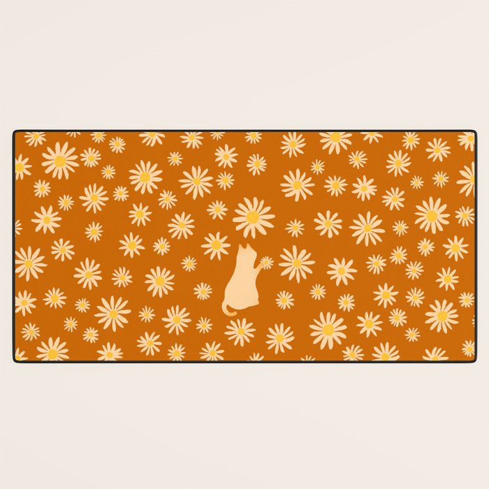 Hidden cat 44o Autumn flowers fall Desk Mat Gallery Image 3