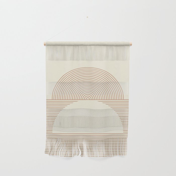 Geometric lines in Shades of Coffee and Latte 4 (Sunrise and Sunset) Wall Hanging Gallery Image 1