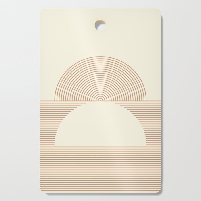 Geometric lines in Shades of Coffee and Latte 4 (Sunrise and Sunset) Cutting Board Gallery Image 1