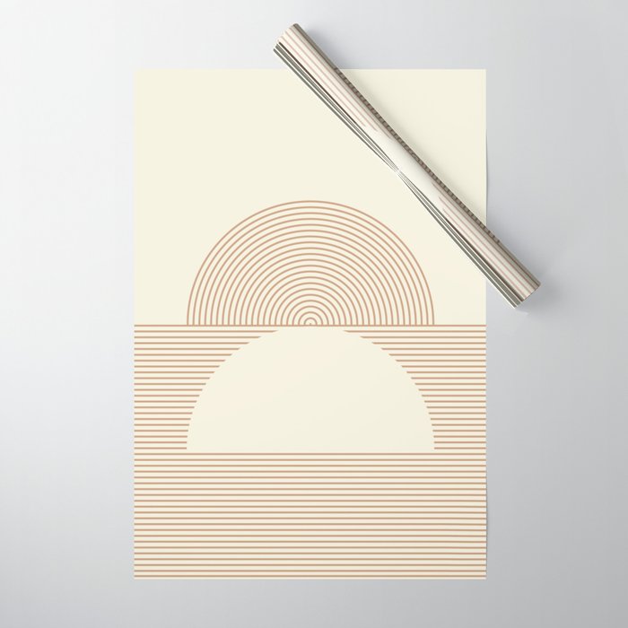 Geometric lines in Shades of Coffee and Latte 4 (Sunrise and Sunset) Wrapping Paper Gallery Image 1