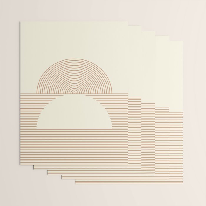 Geometric lines in Shades of Coffee and Latte 4 (Sunrise and Sunset) Wrapping Paper Gallery Image 3