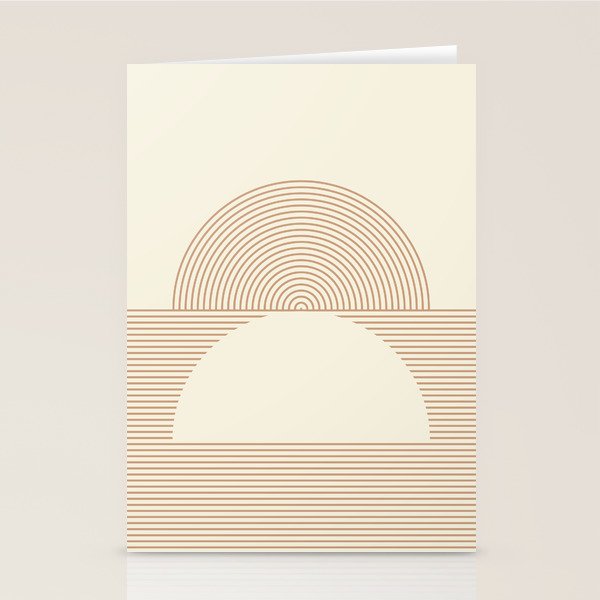 Geometric lines in Shades of Coffee and Latte 4 (Sunrise and Sunset) Stationery Card Gallery Image 1