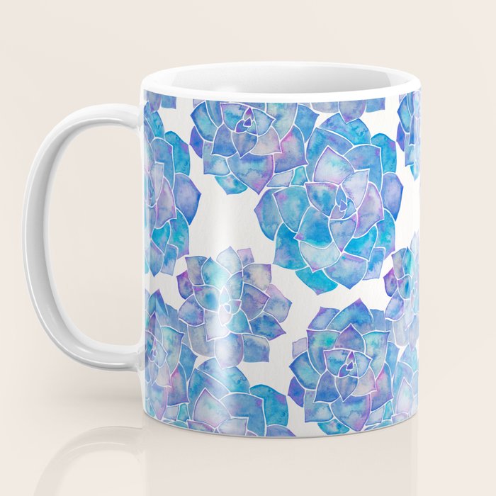 Rosette Succulents - Blue Palette Coffee Mug Gallery Image 3
