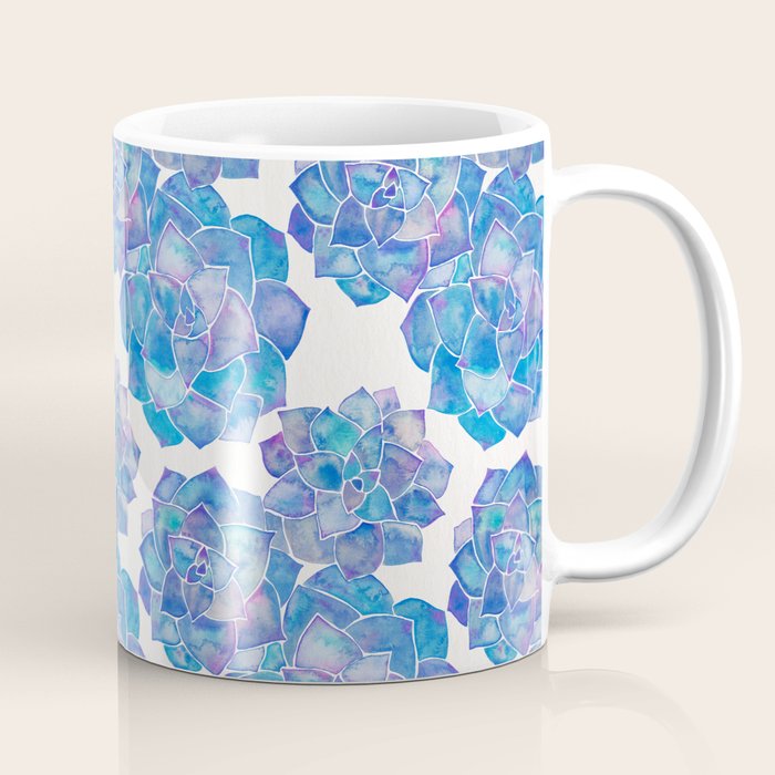 Rosette Succulents - Blue Palette Coffee Mug Gallery Image 1