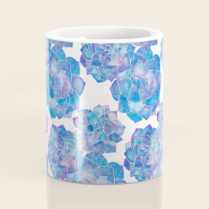 Rosette Succulents - Blue Palette Coffee Mug Gallery Image 4