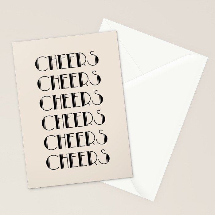Cheers (Beige) Stationery Card Gallery Image 2