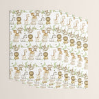 Watercolor Safari Jungle Animals  Wrapping Paper Gallery Image 3