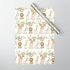 Watercolor Safari Jungle Animals  Wrapping Paper Gallery Image 1