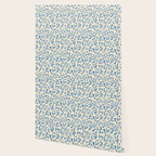 Organic Blue floral nature art doodle pattern Wallpaper Gallery Image 2