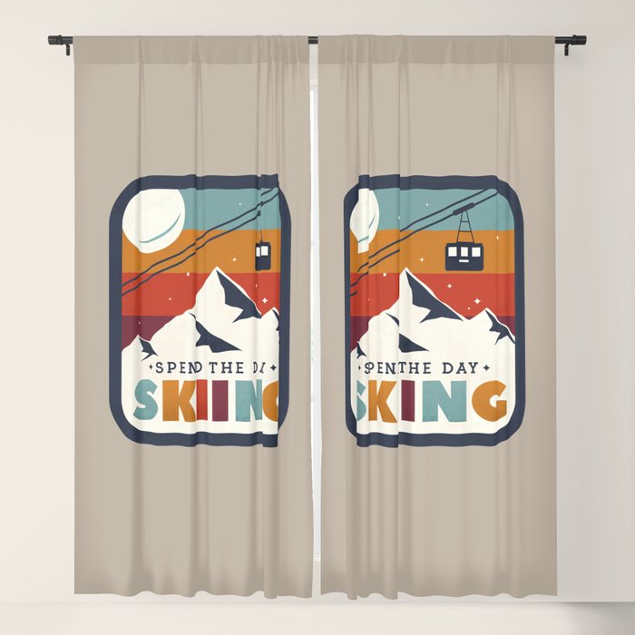 Spend The Day Skiing-Ski Badge Window Curtain Gallery Image 5