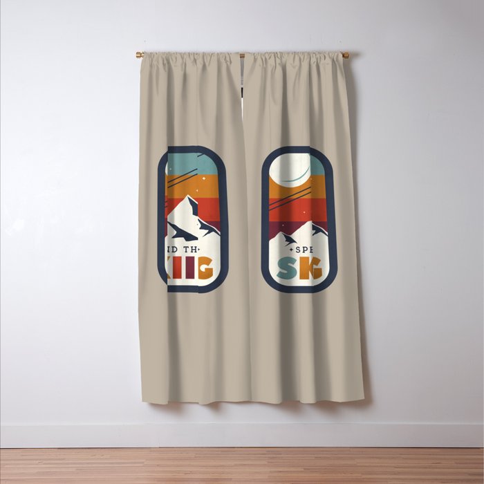 Spend The Day Skiing-Ski Badge Window Curtain Gallery Image 3