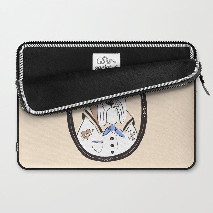 English Bulldog Sailor Illustration Laptop Sleeve Gallery Image 2