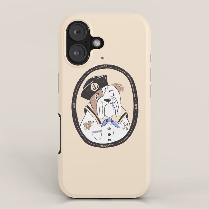 English Bulldog Sailor Illustration iPhone Case Gallery Image 1
