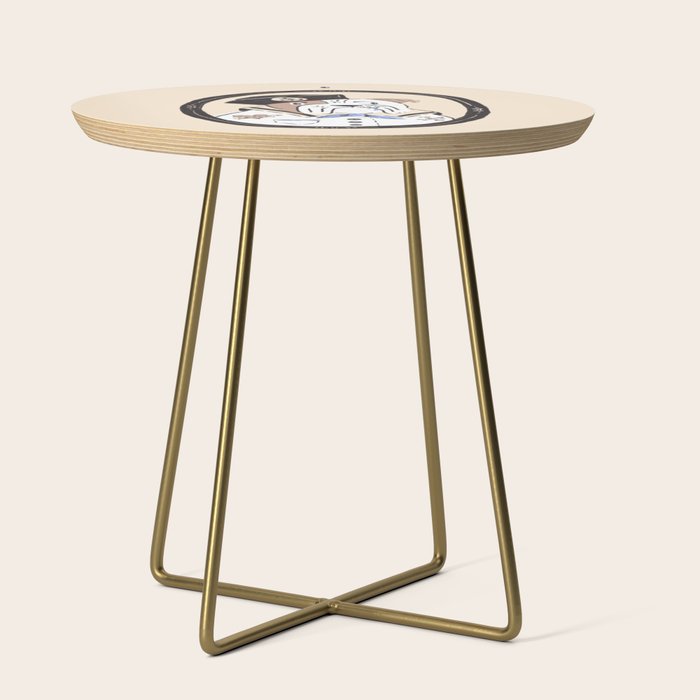 English Bulldog Sailor Illustration Side Table Gallery Image 1