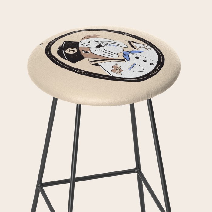 English Bulldog Sailor Illustration Stool Gallery Image 2