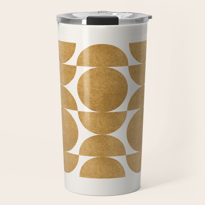 Gold Retro Scandinavian - Mid Century Modern Travel Mug Gallery Image 1