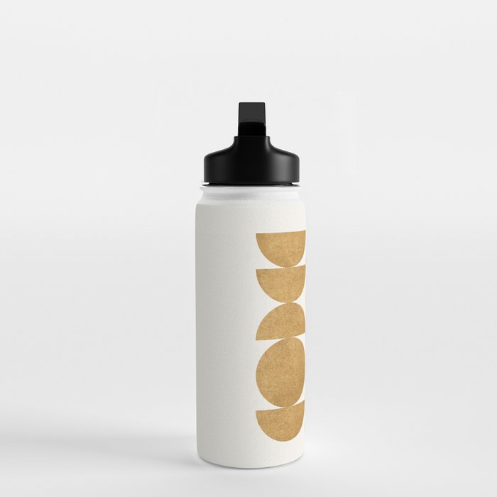 Gold Retro Scandinavian - Mid Century Modern Water Bottle Gallery Image 3