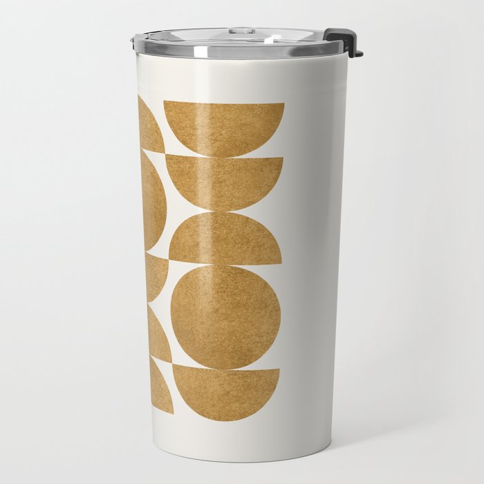 Gold Retro Scandinavian - Mid Century Modern Travel Mug Gallery Image 2