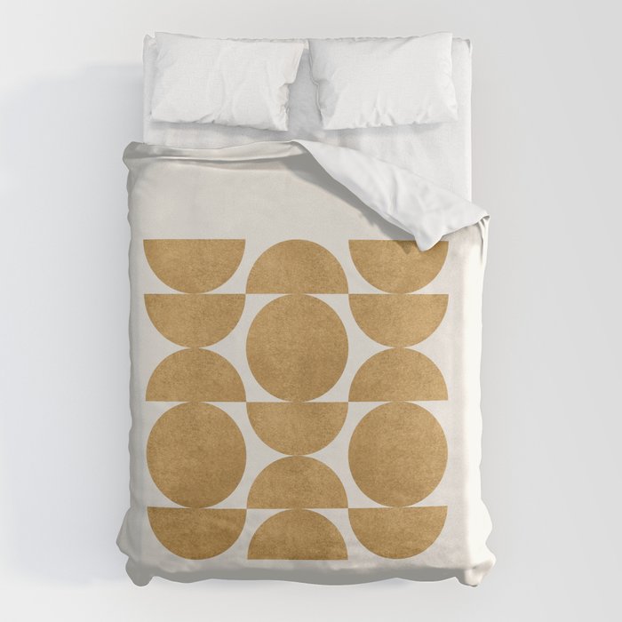 Gold Retro Scandinavian - Mid Century Modern Duvet Cover Gallery Image 1