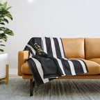Hello Gorgeous, Gold, Black and White Print Throw Blanket Gallery Image 1