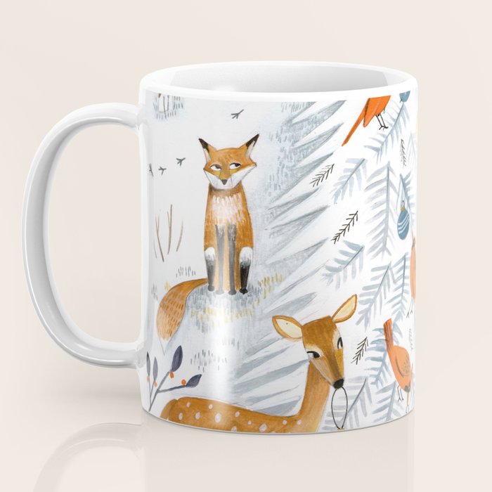 Christmas snow woodland animals Coffee Mug Gallery Image 3