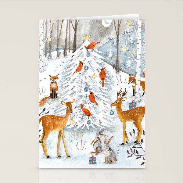 Christmas snow woodland animals Stationery Card Gallery Image 2