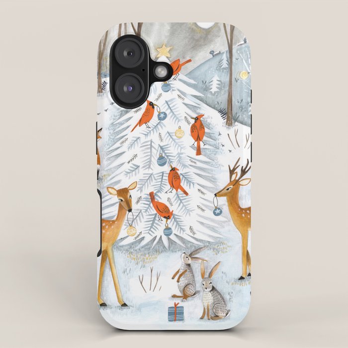Christmas snow woodland animals iPhone Case Gallery Image 1