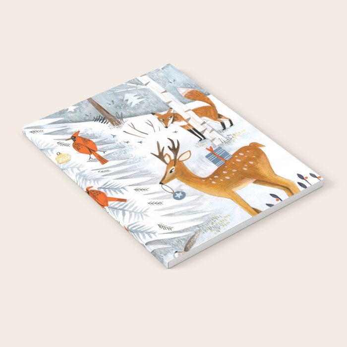 Christmas snow woodland animals Notebook Gallery Image 2